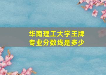 华南理工大学王牌专业分数线是多少