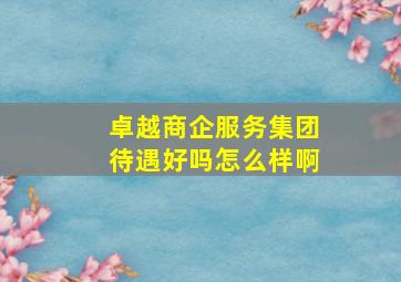 卓越商企服务集团待遇好吗怎么样啊