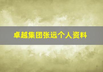 卓越集团张远个人资料