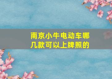 南京小牛电动车哪几款可以上牌照的