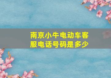 南京小牛电动车客服电话号码是多少