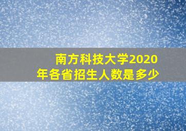 南方科技大学2020年各省招生人数是多少