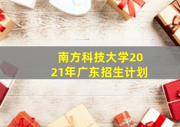 南方科技大学2021年广东招生计划