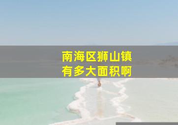 南海区狮山镇有多大面积啊