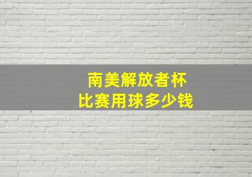 南美解放者杯比赛用球多少钱