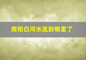 南阳白河水流到哪里了