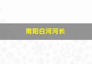 南阳白河河长