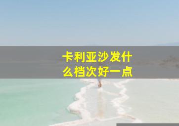 卡利亚沙发什么档次好一点