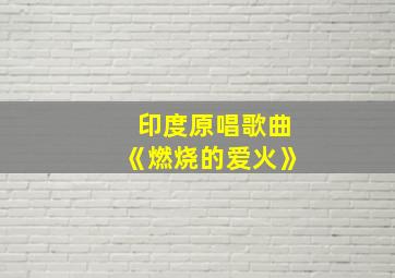 印度原唱歌曲《燃烧的爱火》