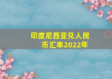 印度尼西亚兑人民币汇率2022年