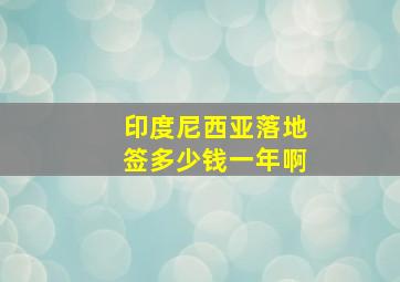 印度尼西亚落地签多少钱一年啊