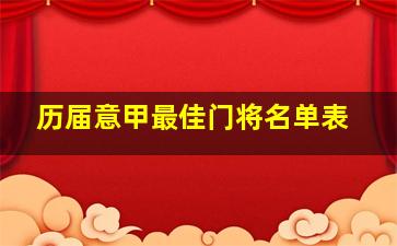 历届意甲最佳门将名单表