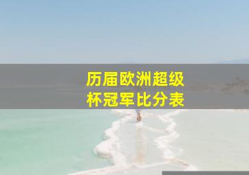 历届欧洲超级杯冠军比分表