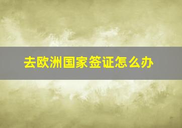 去欧洲国家签证怎么办