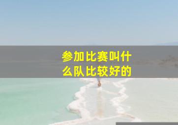 参加比赛叫什么队比较好的