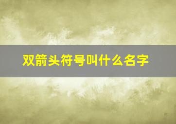 双箭头符号叫什么名字