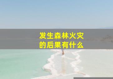 发生森林火灾的后果有什么