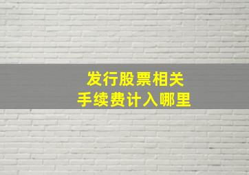 发行股票相关手续费计入哪里