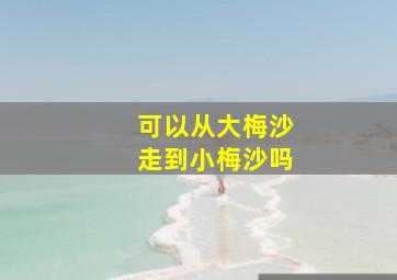 可以从大梅沙走到小梅沙吗