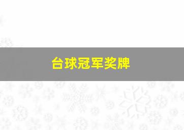 台球冠军奖牌