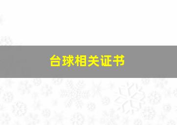 台球相关证书