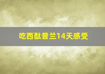 吃西酞普兰14天感受