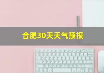 合肥30天天气预报