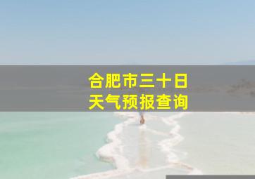 合肥市三十日天气预报查询