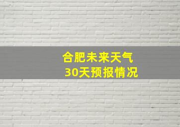 合肥未来天气30天预报情况