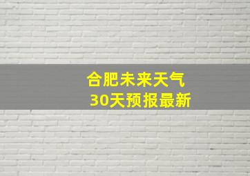 合肥未来天气30天预报最新