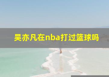 吴亦凡在nba打过篮球吗