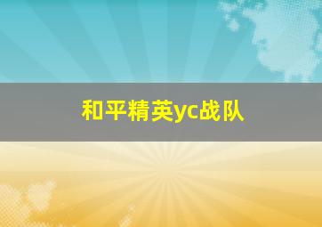 和平精英yc战队