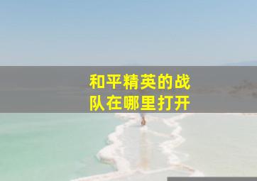 和平精英的战队在哪里打开