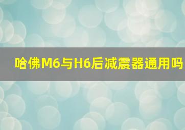 哈佛M6与H6后减震器通用吗