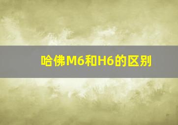 哈佛M6和H6的区别