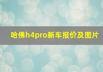 哈佛h4pro新车报价及图片