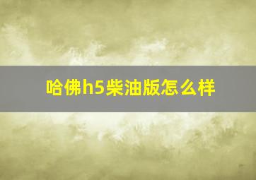 哈佛h5柴油版怎么样