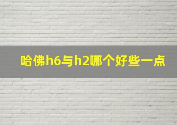 哈佛h6与h2哪个好些一点