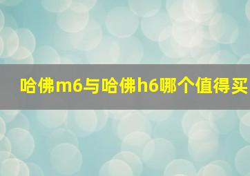 哈佛m6与哈佛h6哪个值得买