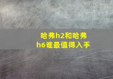 哈弗h2和哈弗h6谁最值得入手