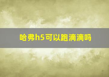 哈弗h5可以跑滴滴吗