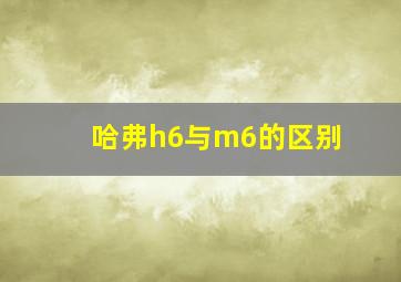 哈弗h6与m6的区别