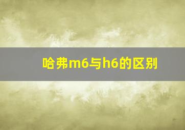 哈弗m6与h6的区别