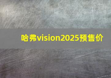 哈弗vision2025预售价