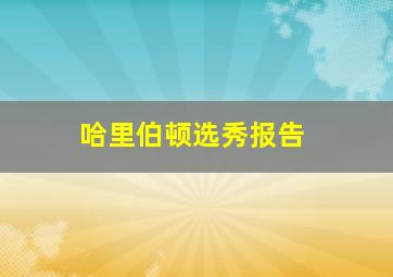 哈里伯顿选秀报告