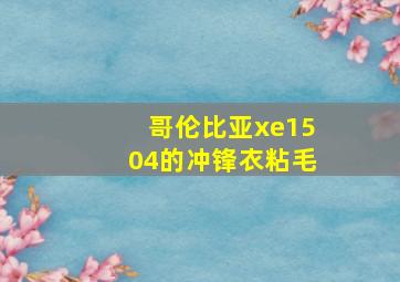 哥伦比亚xe1504的冲锋衣粘毛