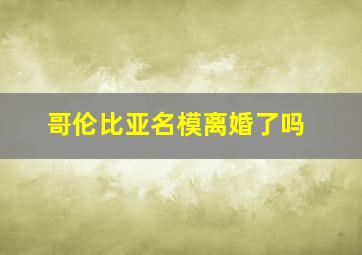 哥伦比亚名模离婚了吗