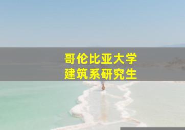 哥伦比亚大学建筑系研究生