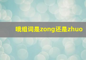 哦组词是zong还是zhuo