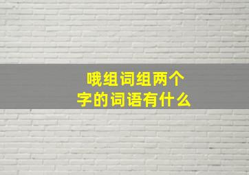 哦组词组两个字的词语有什么